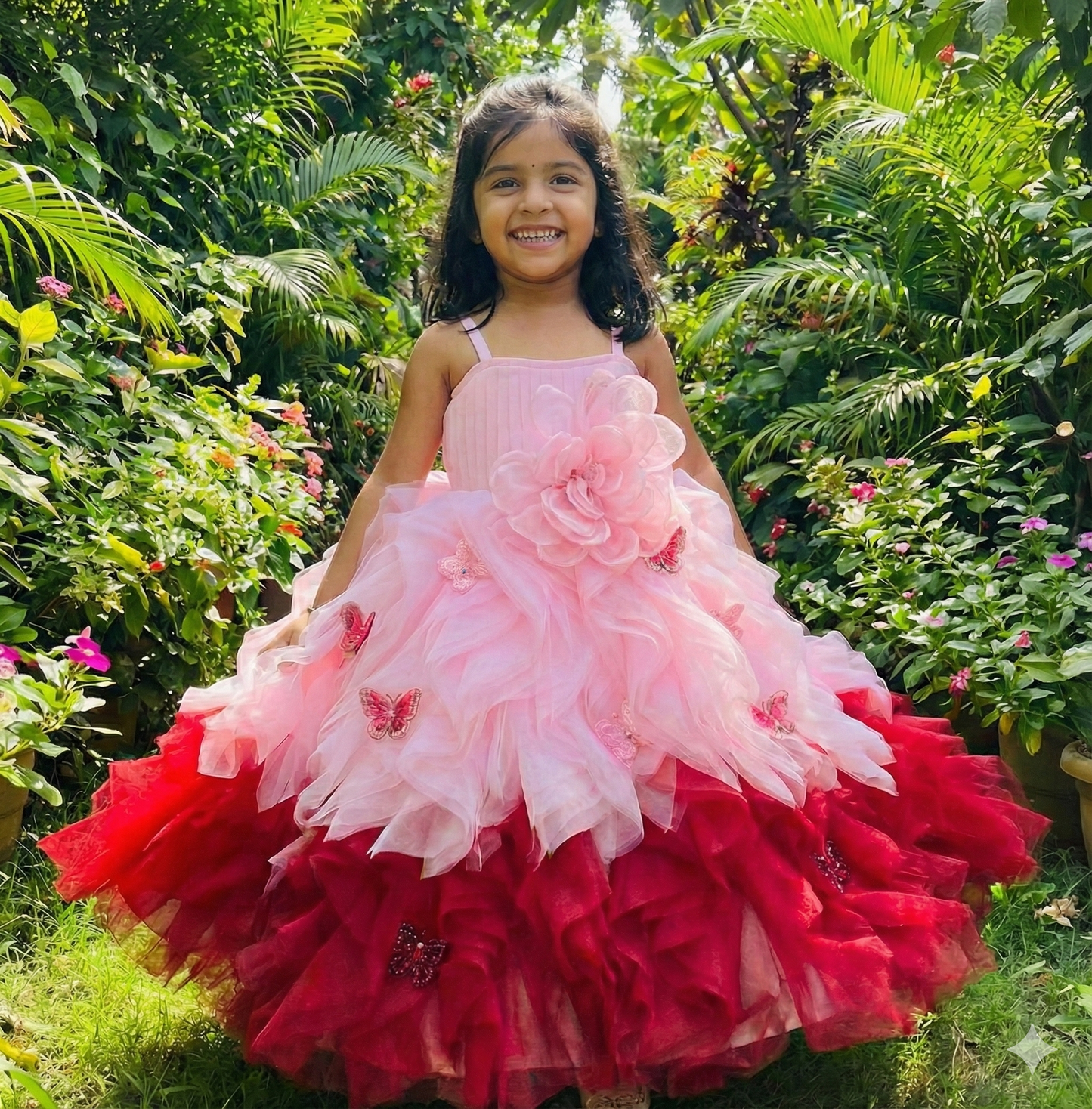 Blushy-Rose Butterfly Gown