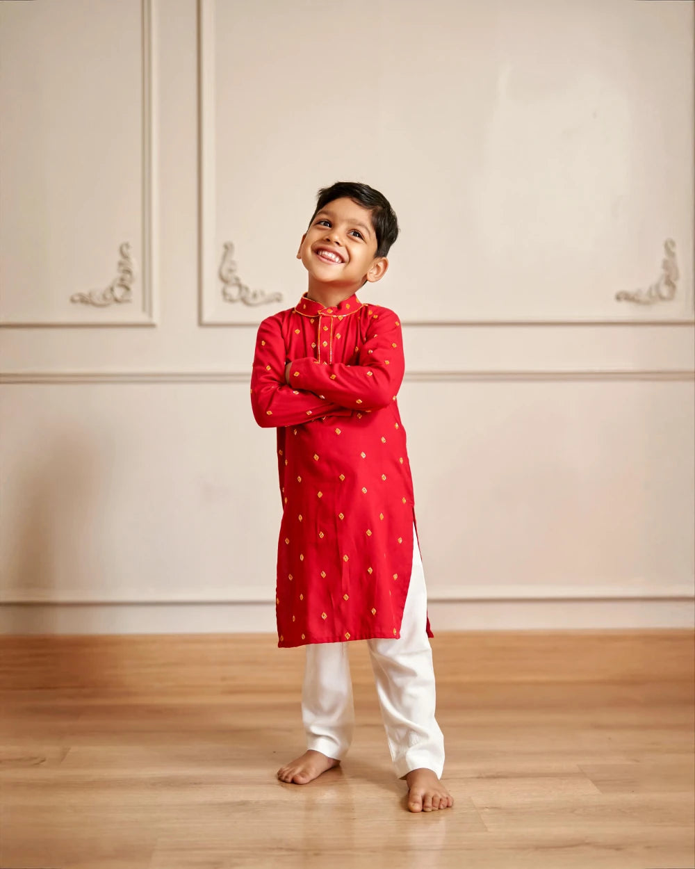 Hand Embroidered Motifs Kurta With Pants