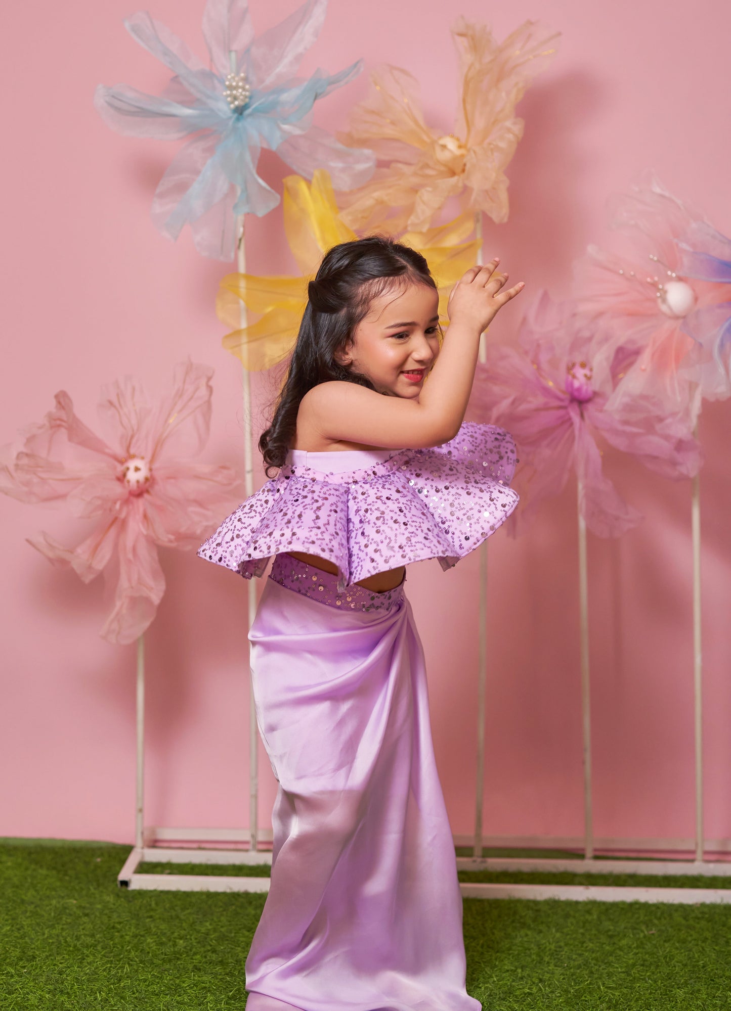 Purple One Shoulder Scallop Jude