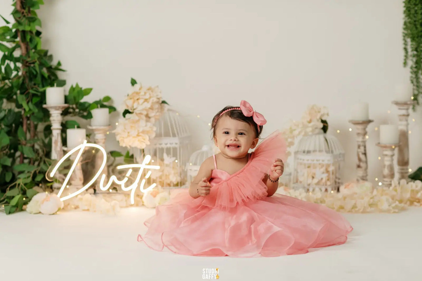 Peach One shoulder Flounce