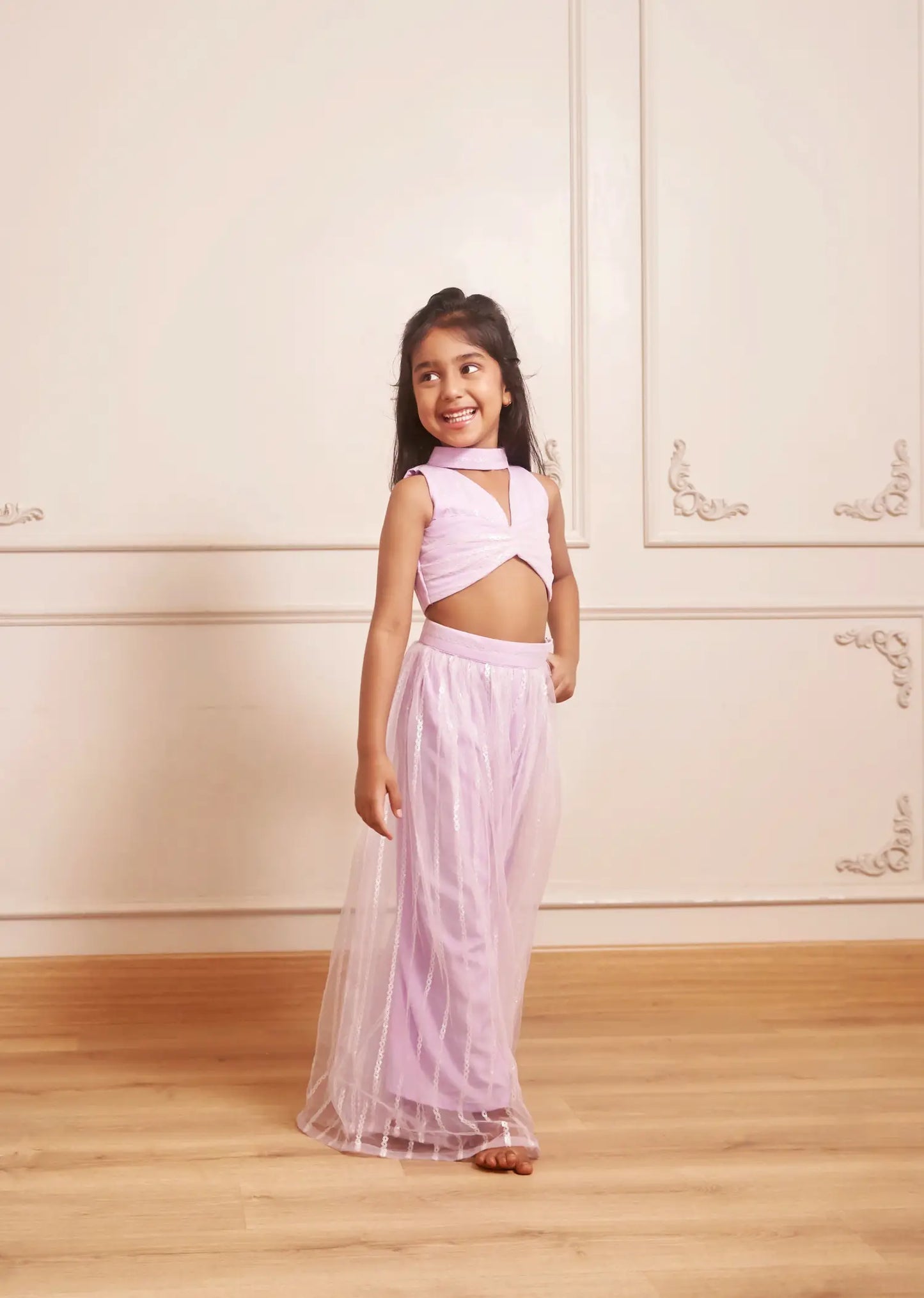 HALTER NECK CROP TOP WITH PALAZZO SET