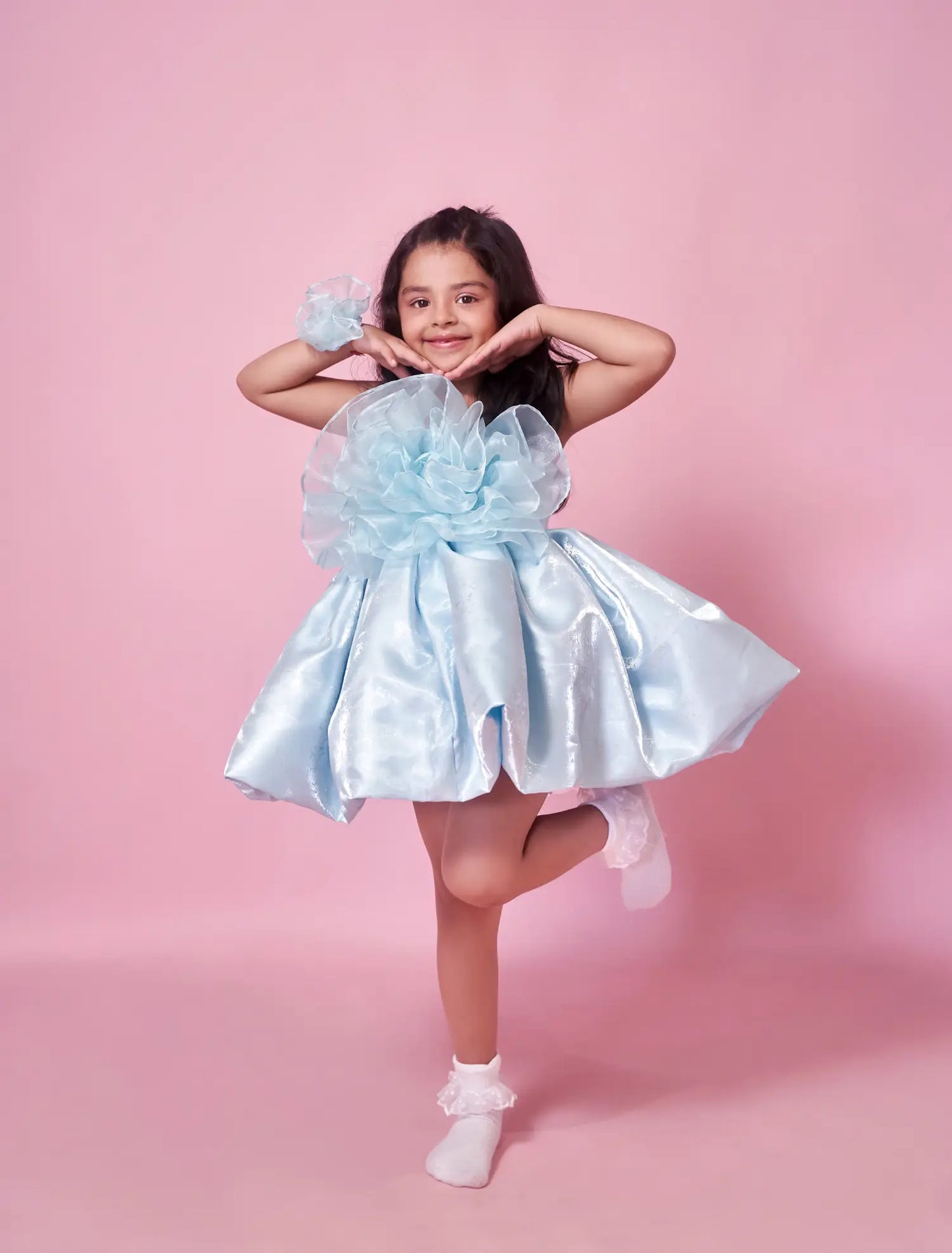 Organza Rose With Puff Balloon Skirt