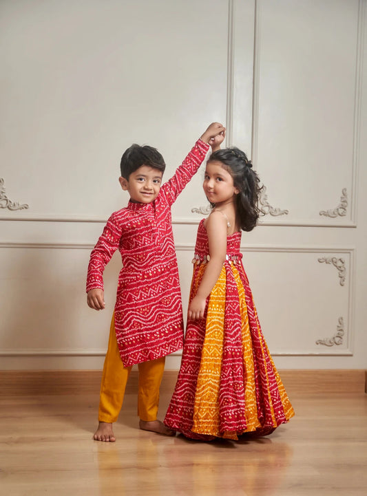 Bandani kurtha with bottoms