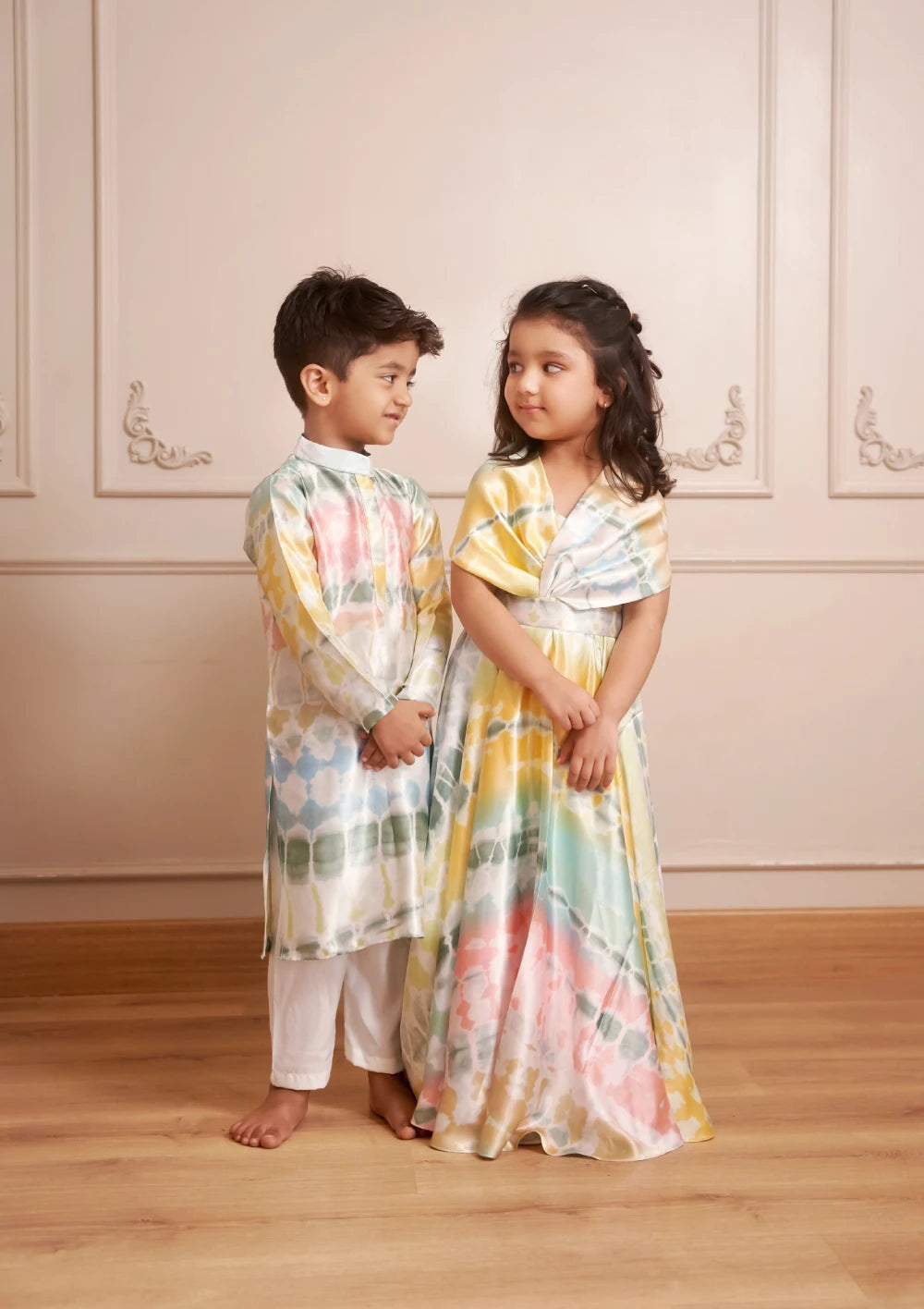 Satin Kurtha With Bottoms