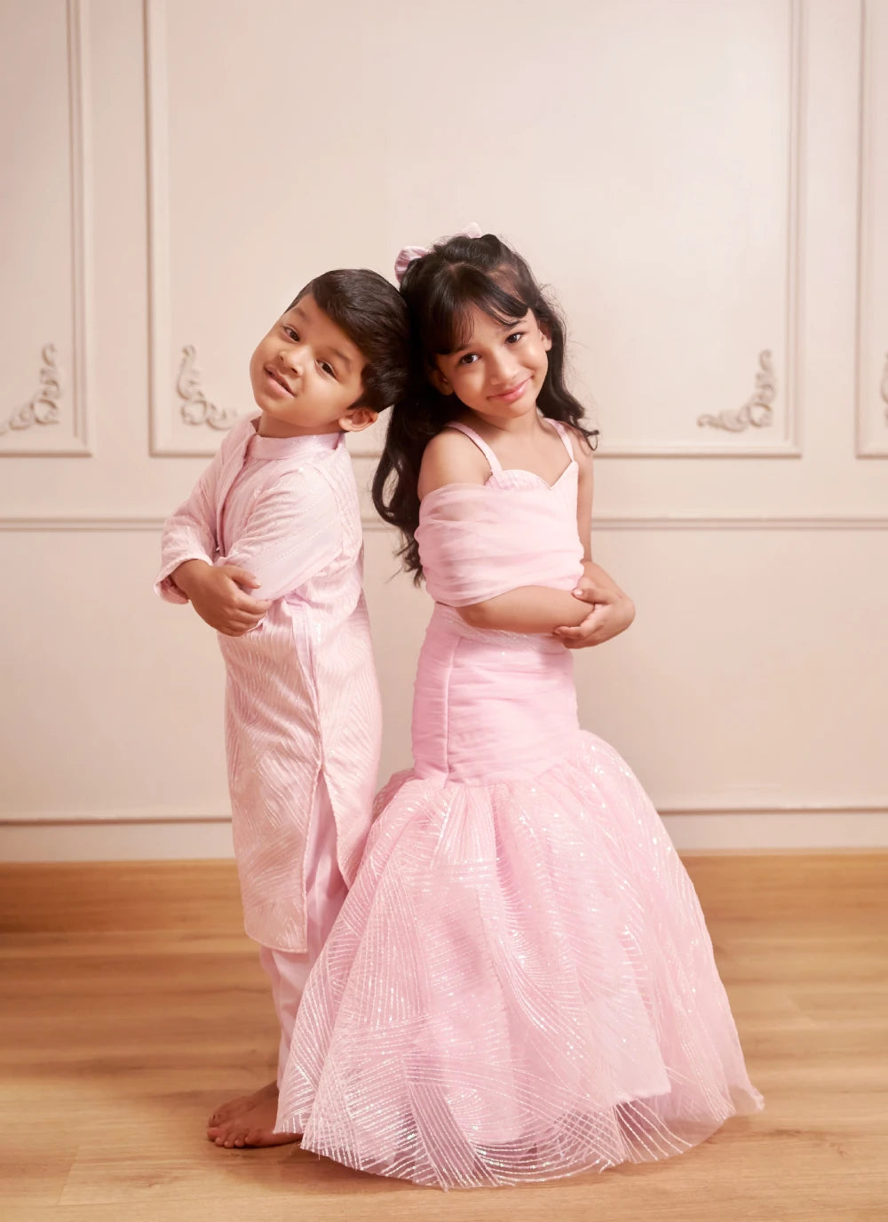 Pink Kurtha With Bottoms