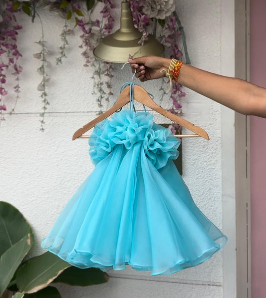 3D NEON HALTER NECK FLORAL PIECE