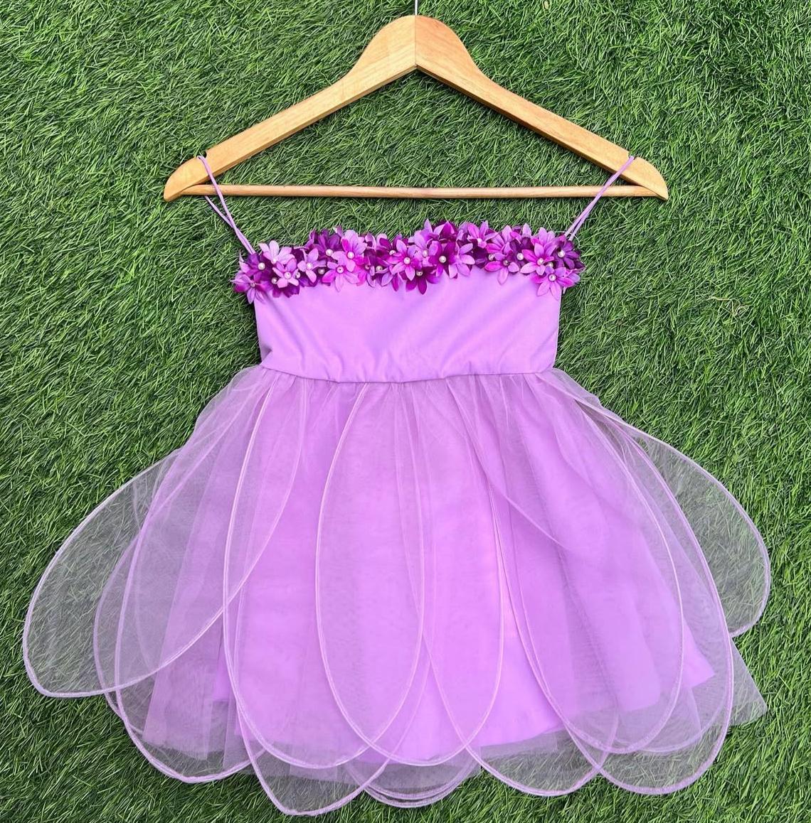 3D FLOWERS WITH PIXIE SKIRT KNEE LENGTH