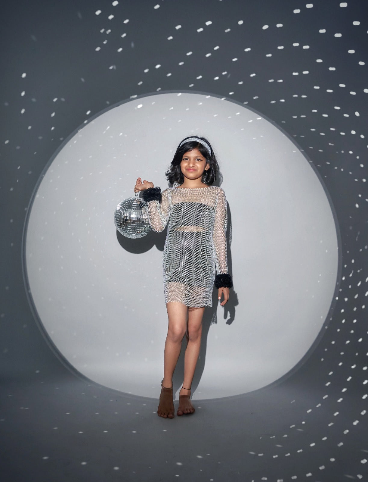 RHINESTONE DRESS WITH SATIN INNERS