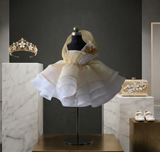 Golden White Anaysha with Crown