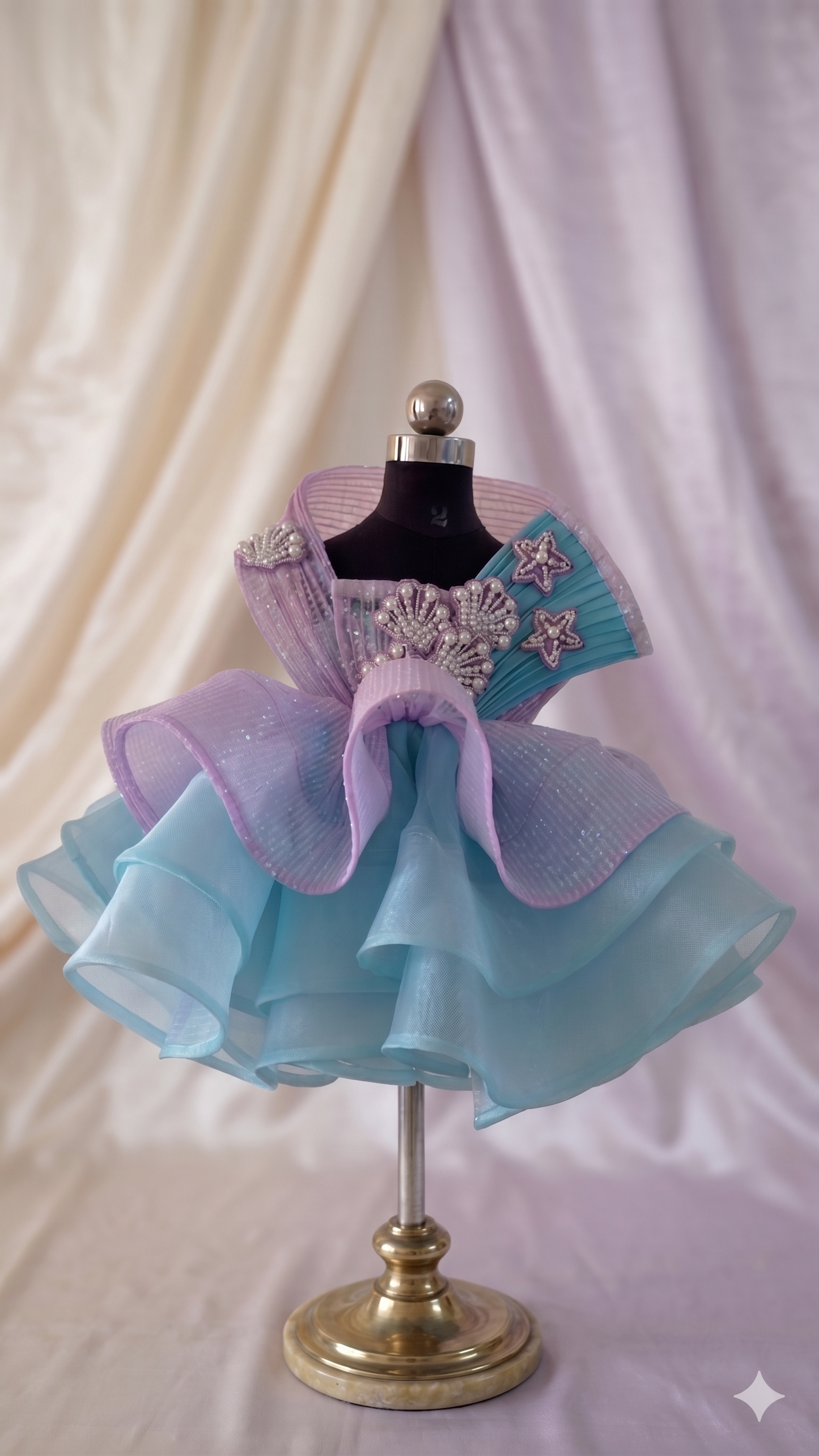 Purple Blue Anaysha with Seashells and Stars