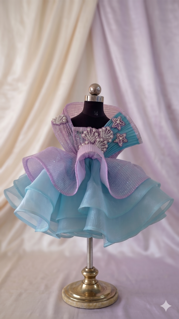Purple Blue Anaysha with Seashells and Stars