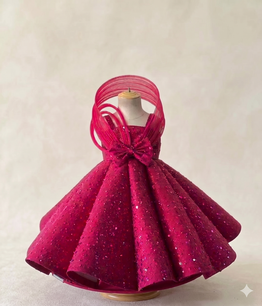 Fuschia Pink Pearl Saturn Scallop
