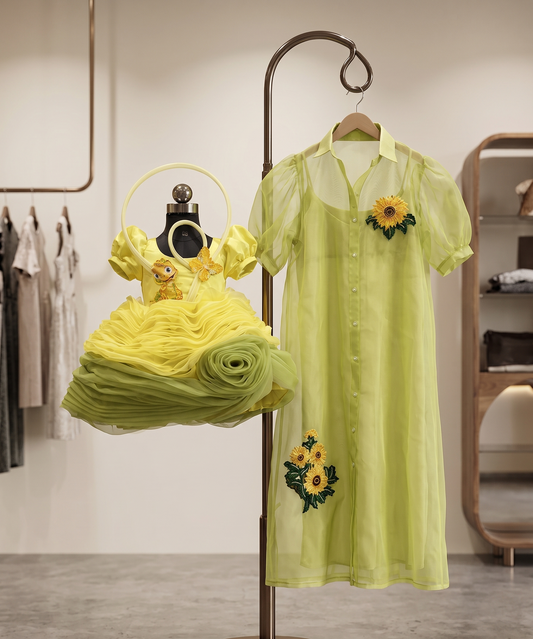 Dinosaur Alora and Sunflower Dress