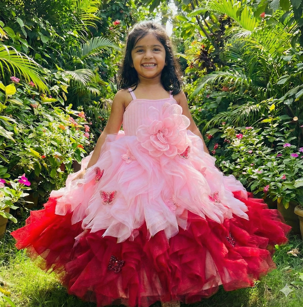 Blushy-Rose Butterfly Gown