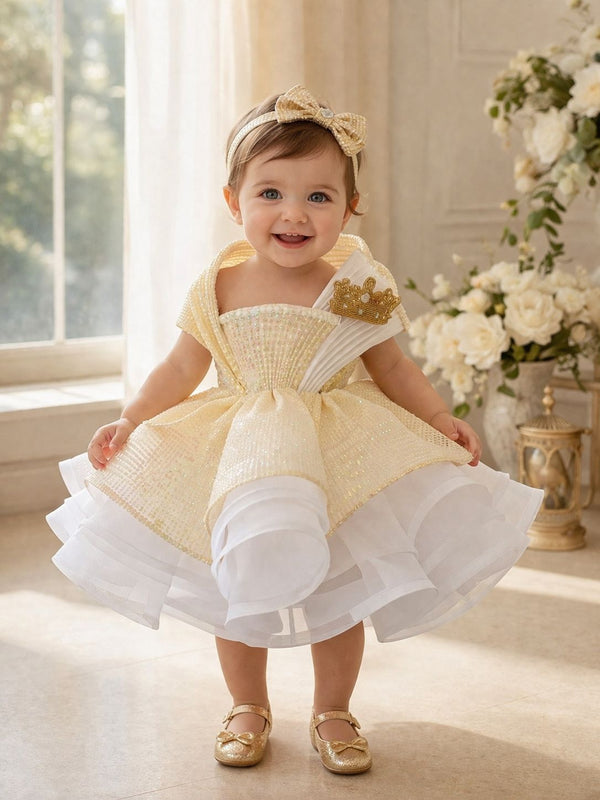 Anaysha Gown with golden crown