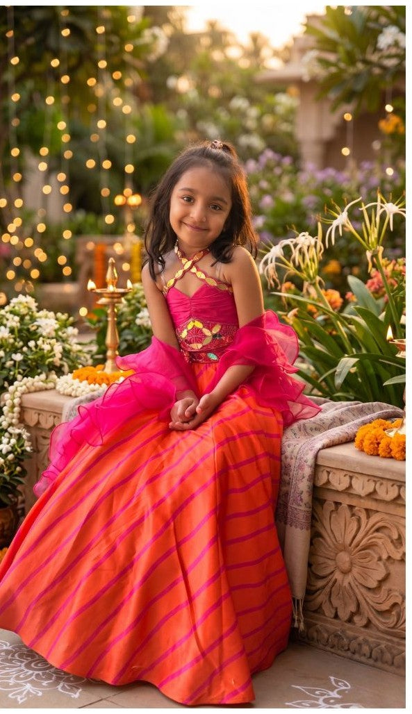Hotpink Orange Leheriya
