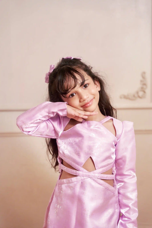 Purple mettalic dress