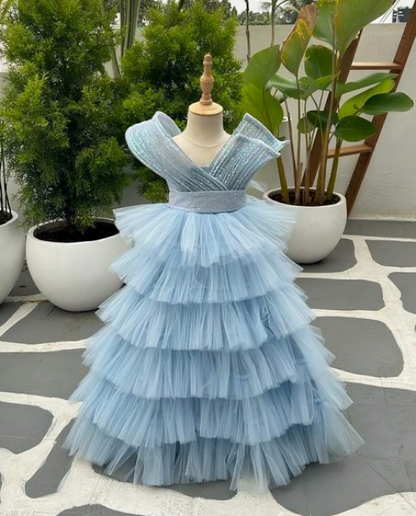 RUFFLES FULL LENGTH SKIRT WITH DRAPED BOSSOM