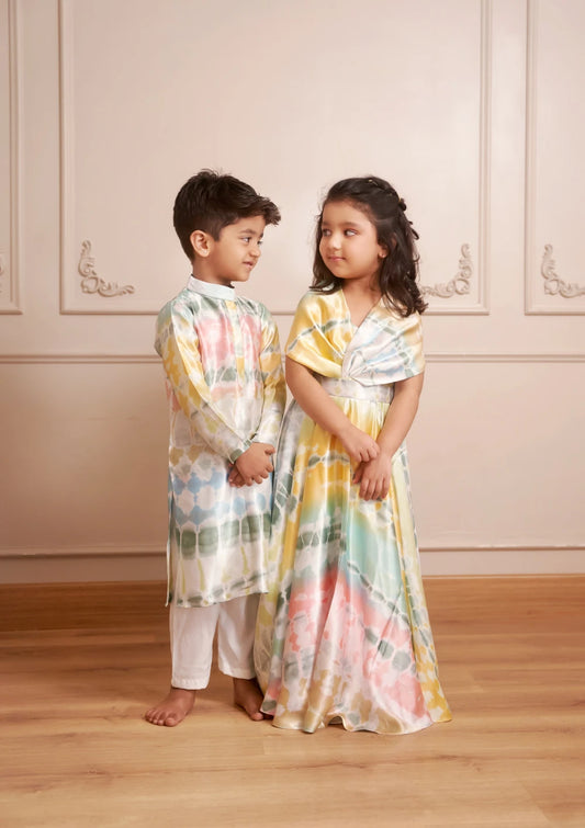 Satin Kurtha With Bottoms