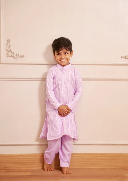 Purple Kurtha With Bottoms