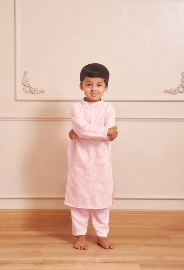 Pink Kurtha With Bottoms