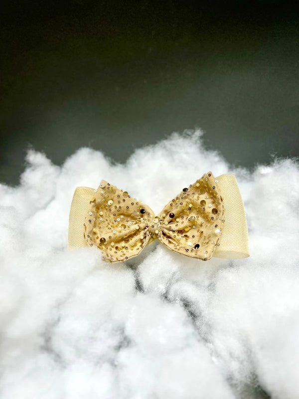 Sequin With Pearl Horsebone Clip