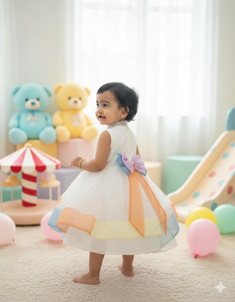 HALTER NECK DRAPED BOSSOM WITH MULTICOLOUR TAILBONE SKIRT