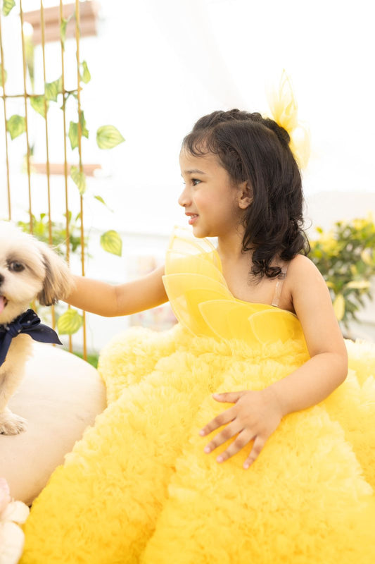 YELLOW LEAVES WITH RUFFLE SKIRT