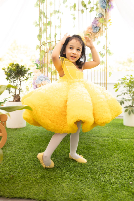 YELLOW LEAVES WITH RUFFLE SKIRT