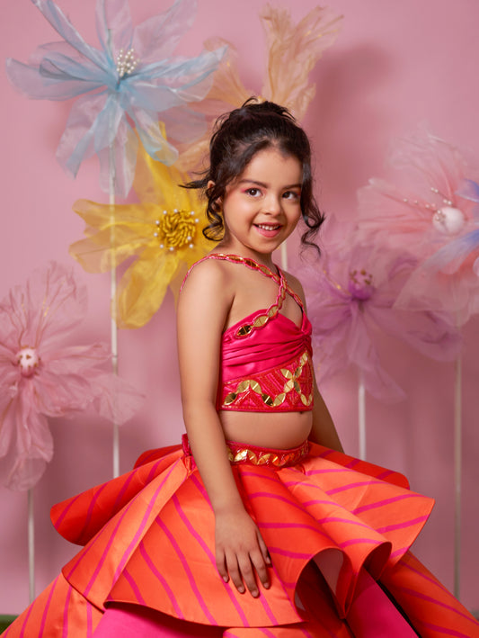 DOUBLE SCALLOP LEHERIYA PRINT